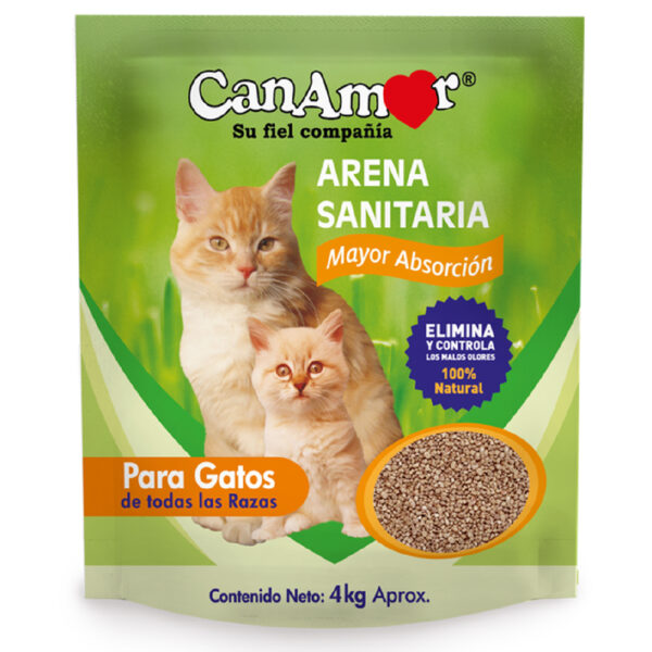ARENA CANAMOR SANITARIA GATOS x 4 KG (PC 4)